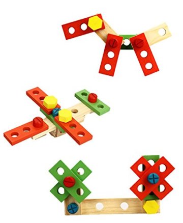 Lewo Holz Werkzeugkasten und Zubehör Set Pretend Play Kit Pädagogische BAU Spielzeug für Kinder - 3