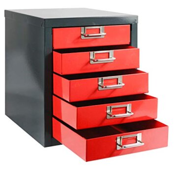 ADB Schubladenschrank Schubladenbox Werkzeugschrank mit 5 Schubladen 320x270x342 mm, aus Metall, für die Werkstatt als Werkzeugschrank, Hergestellt in der EU - 2