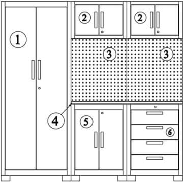 VITO Männerküche - 21-TLG Werkstatteinrichtung Set mit Schubladen ca. 473 x 50 x 200 cm, Garage Werkstatteinrichtung, Werkbank, Werkzeugschrank, Werkbank mit Holzarbeitsplatte - (VIAGCSETC) - 3