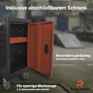 Royaltronic Werkstattwagen RT8X8 Werkzeugwagen 8 Schubladen mit Werkzeug befüllt - 5