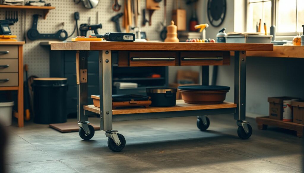 Werkbank mit Rollen